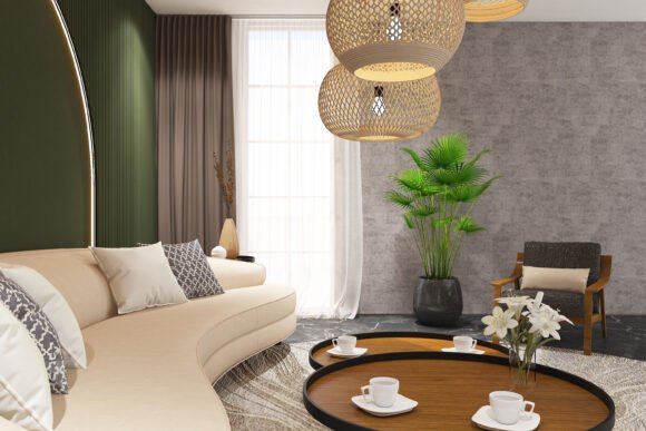 3d Render of Living Tropical 14: A Modern Design Solution for Interior Spaces
