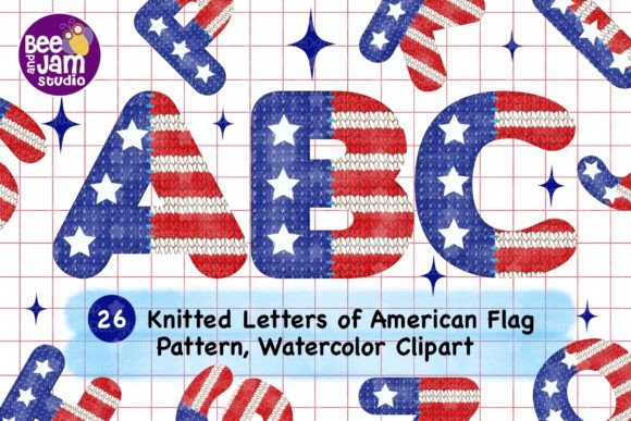 4th of July American Pattern Fonts, PNG for Creative Projects