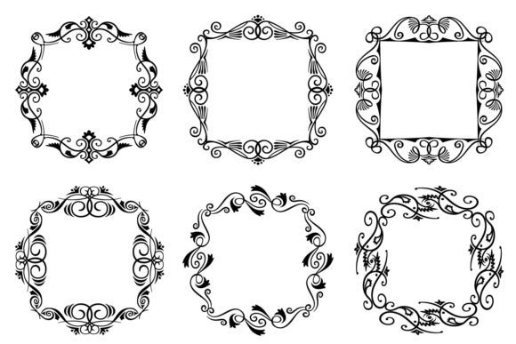 Abstract Vintage Borders: Timeless Elegance for Modern Design
