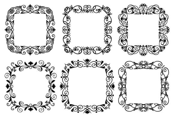 Abstract Vintage Frames: A Timeless Addition to Creative Projects
