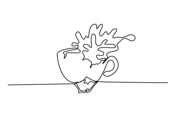 Coffee Splash Continuous Line