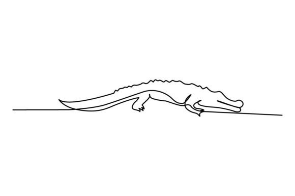 Crocodile Continuous Line Art