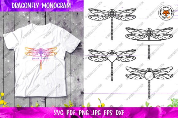Dragonfly Silhouette Split Monogram SVG: A Versatile Digital Asset for Creative Projects