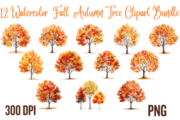 Embracing the Artistry of Watercolor Fall Autumn Tree Clipart in Modern Design