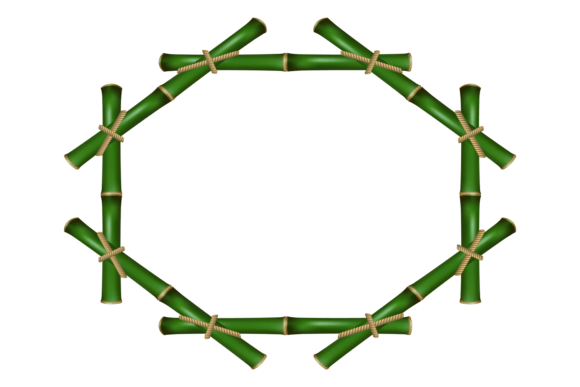 Fresh Bamboo Sticks Tied with Ropes. Dec