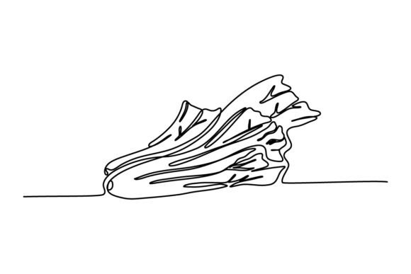 Fresh Mustard Greens One Continuous Line