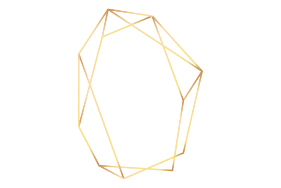 Gold Polygonal Frame. Elegant Geometric