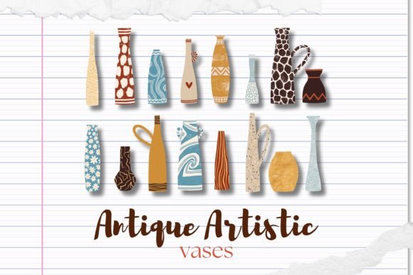Hand Drawn Antique Vase Collection Set: A Unique Artistic Resource for Creators