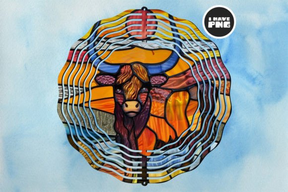 Highland Cow Wind Spinner Sublimation 01