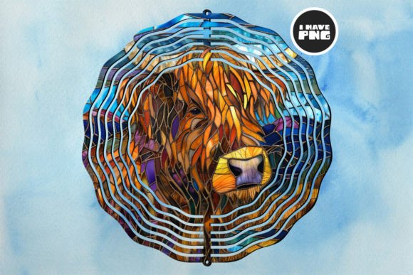 Highland Cow Wind Spinner Sublimation 06