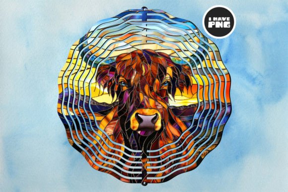 Highland Cow Wind Spinner Sublimation 16
