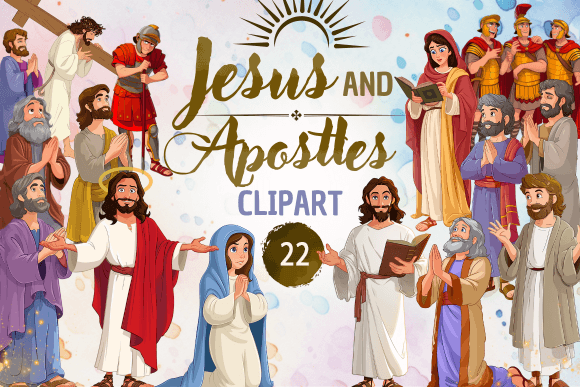 Jesus and the Apostles - Clipart