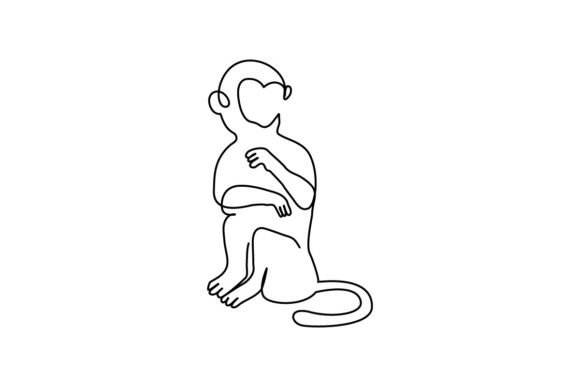 Monkey Continuous Line Art: A Minimalist Approach to Wildlife Design