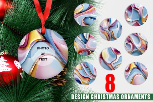 Ornament Colorful Liquid: Creative Design for Christmas
