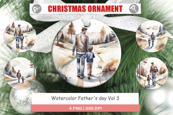 Ornament Father Day Watercolor