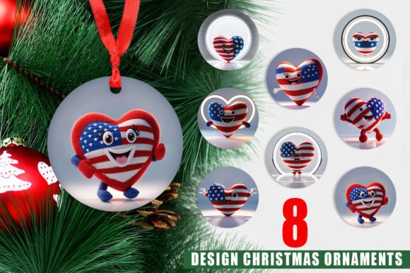 Ornament Patriotic Heart Crochet: A Unique Christmas Decoration Option