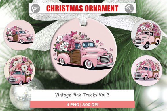 Ornament Vintage Pink Trucks: A Unique Addition to Your Christmas Decor