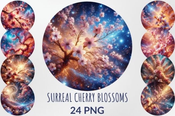 Surreal Cherry Blossoms Sublimation Pack: Elevate Your Creative Projects with Ethereal Beauty
