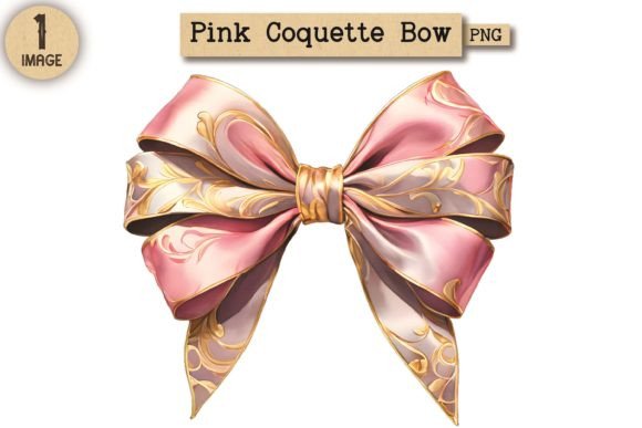 Vintage Pink Coquette Bow PNG