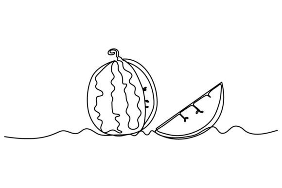 Watermelon One Continuous Line Design